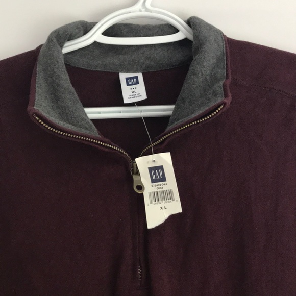 GAP MEN’s MAROON HALF-ZIP SWEATER XL - Picture 4 of 5